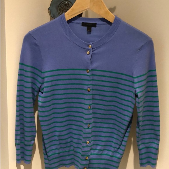 J. Crew Sweaters - EUC J.Crew Button Down Lilac Blue Cardigan